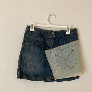 Plein Sud Jean Mini Jupe patchwork skirt  NWT
